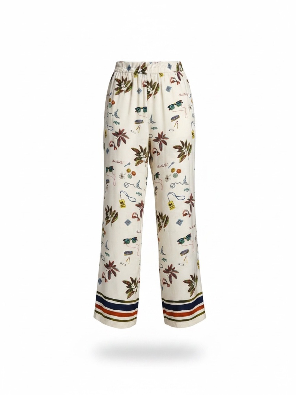 Scotch & Soda Gia Border Print Camp Pants Sz XSmall Printed Wide Leg Pants NWOT